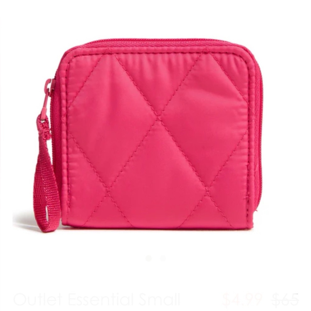 NWT Vera Bradley Peacock Pink Essential Small Zip Around Wallet. Ultralight